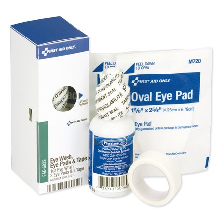 FIRST AID ONLY SmartCompliance Eyewash Set with Eyepads and Adhesive Tape, 4 Pieces FAE-6022